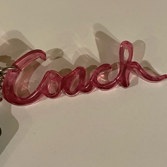 COACH EUC Poppy Script, Clear Acrylic & Leather Set Of 3 Replacement Hangtags - Picture 15 of 17